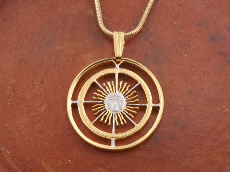 Sunface Pendant , Argentina Coin Jewelry, Astrological Jewelry, Mythical Jewelry, Sun Pendant,  ( #K 593 )