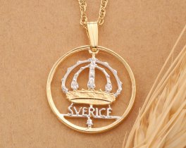 Swedish Coin Jewelry, Swedish Necklace, Swedish Gift Ideas, International Jewelry, Coin Jewelry, (#R 366)