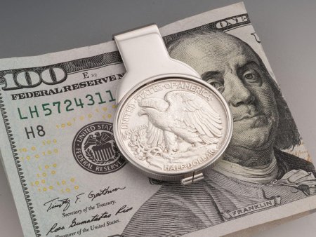 United States Eagle Half Dollar Money Clip, 1 1/4" in Diameter, ( # 320SUM )