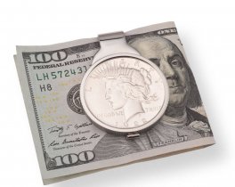 United States Money Clip, United States Peace Dollar Money Clip, Lady Liberty Money Clip, 1 1/2" in Diameter, ( # 326SUM )